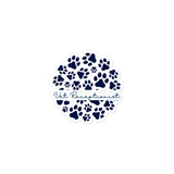 Vet Receptionist circle paws pattern Sticker-I love Veterinary