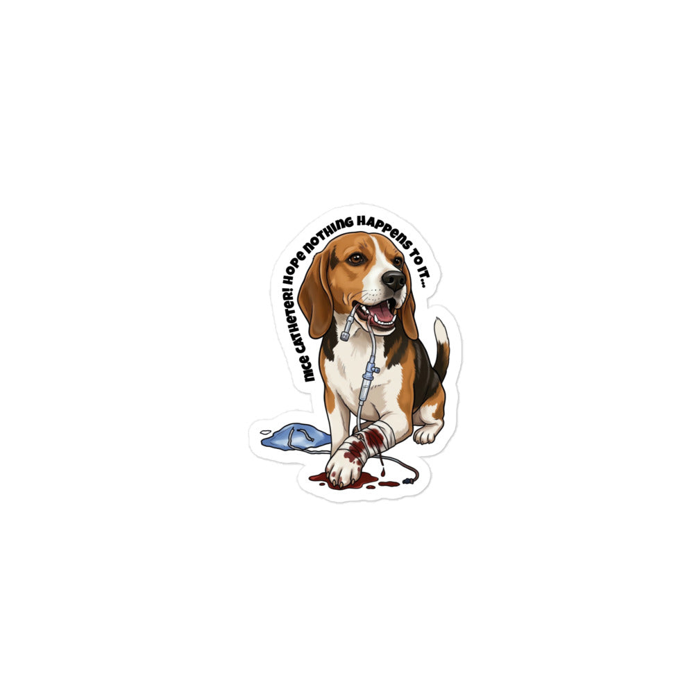Nice catheter! Bubble-free stickers-I love Veterinary