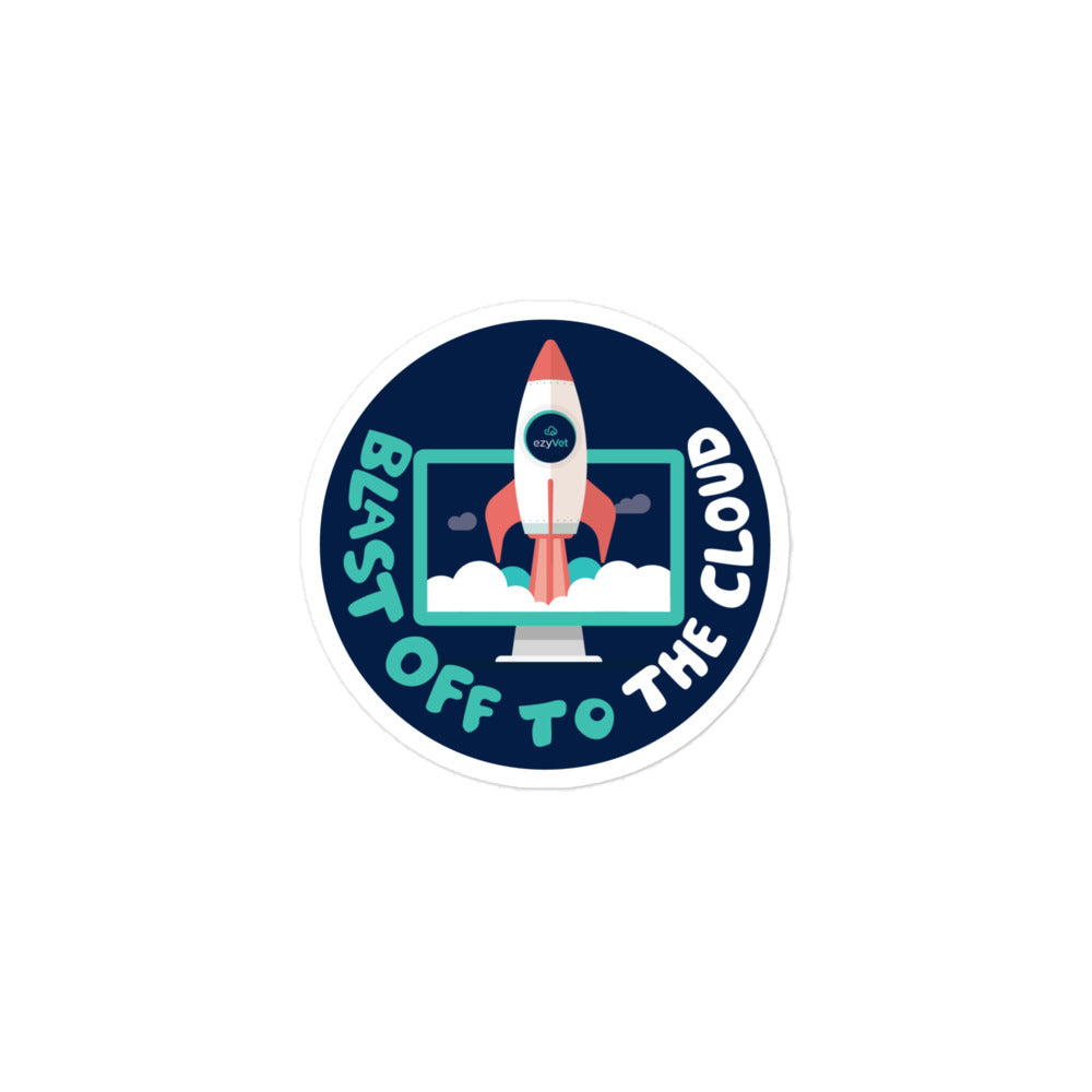 Blast off To the Cloud Bubble-free stickers