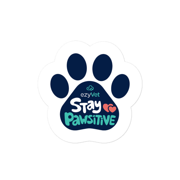 Stay Pawsitive Bubble-free stickers-I love Veterinary