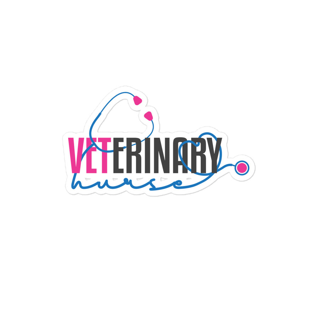 Veterinary NURSE, stethoscope Bubble-free stickers-Kiss-Cut Stickers-I love Veterinary