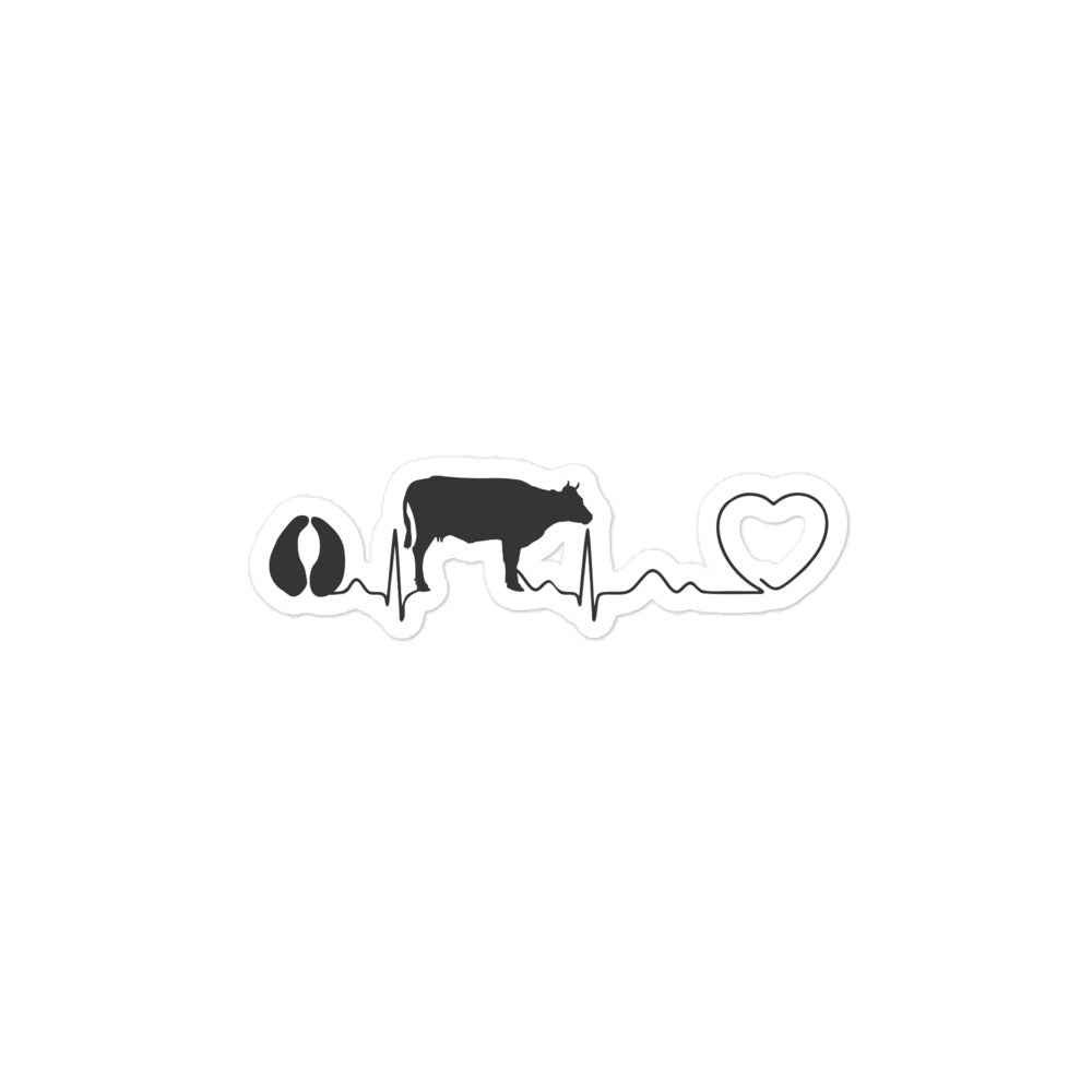 Cow Pulse Bubble-free stickers-Kiss-Cut Stickers-I love Veterinary