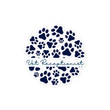 Vet Receptionist circle paws pattern Bubble-free stickers-I love Veterinary