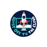 Blast off To the Cloud Bubble-free stickers