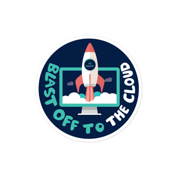 Blast off To the Cloud Bubble-free stickers