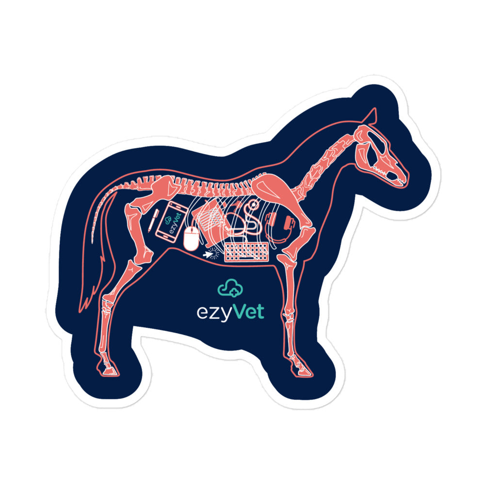 ezyVet Horse Bubble-free stickers-Kiss-Cut Stickers-I love Veterinary