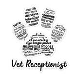 Vet Receptionist Pawprint Bubble-free stickers-Kiss-Cut Stickers-I love Veterinary