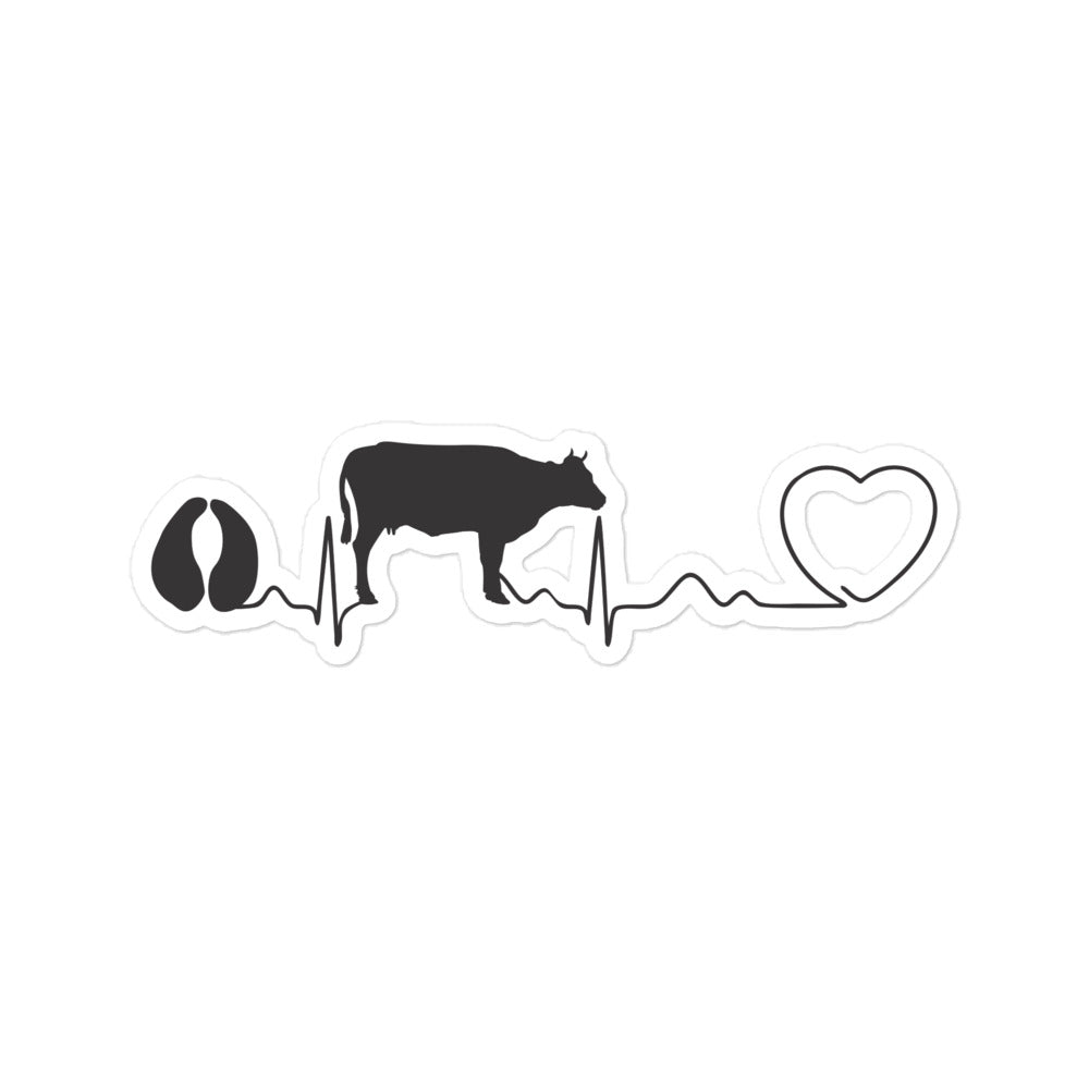 Cow Pulse Bubble-free stickers-Kiss-Cut Stickers-I love Veterinary