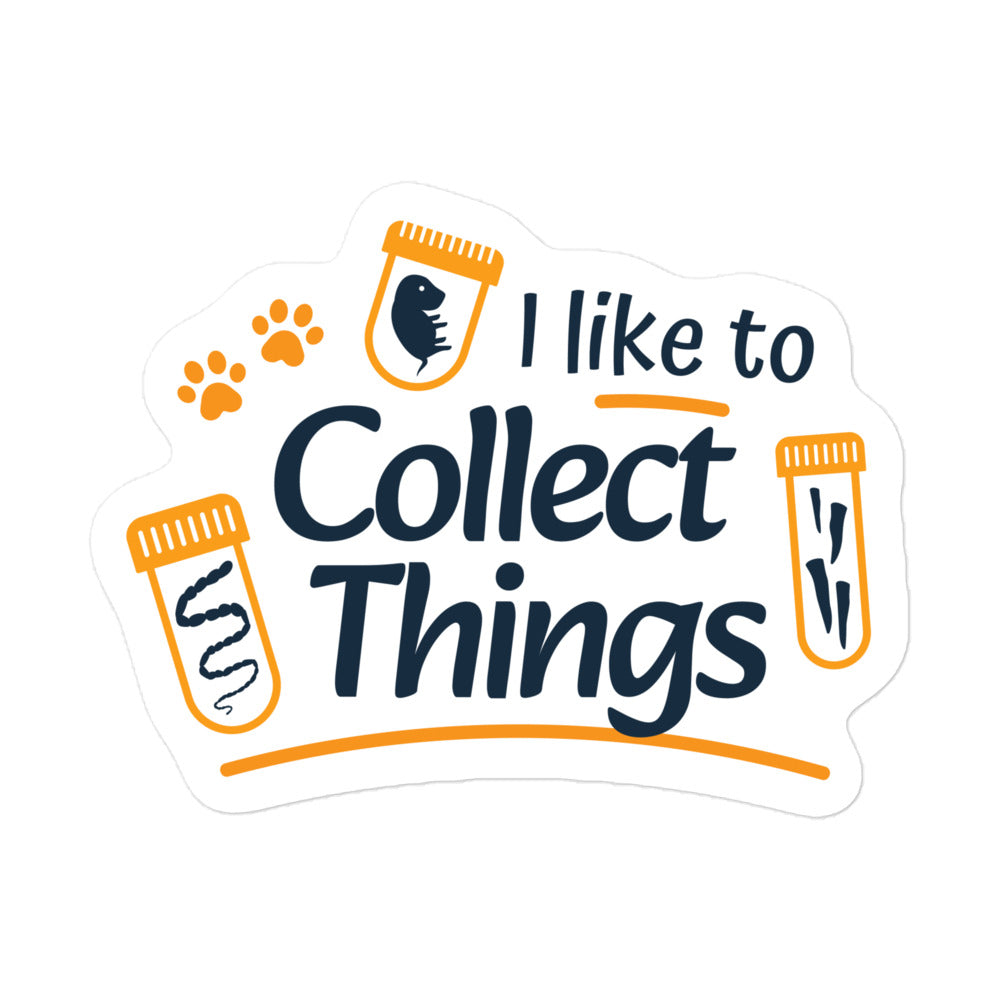 I like to collect things Bubble-free stickers-Kiss-Cut Stickers-I love Veterinary