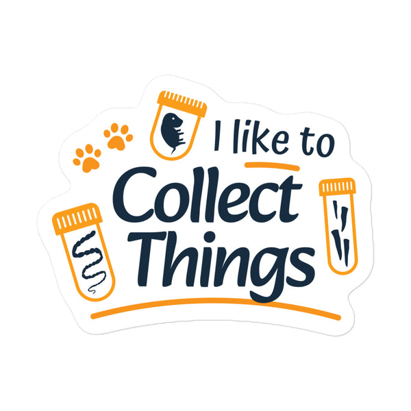 I like to collect things Bubble-free stickers-Kiss-Cut Stickers-I love Veterinary