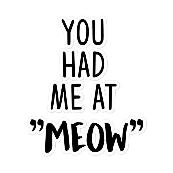 You Had Me At Meow Bubble-free stickers-Kiss-Cut Stickers-I love Veterinary