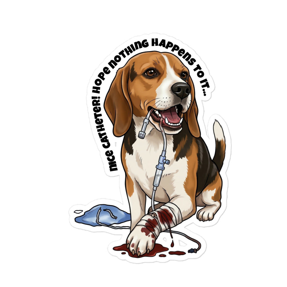 Nice catheter! Bubble-free stickers-I love Veterinary