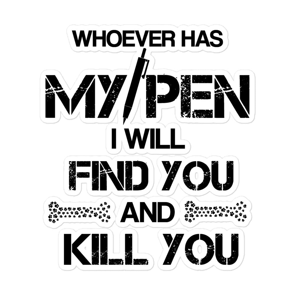 My Pen Joke Bubble-free stickers-I love Veterinary