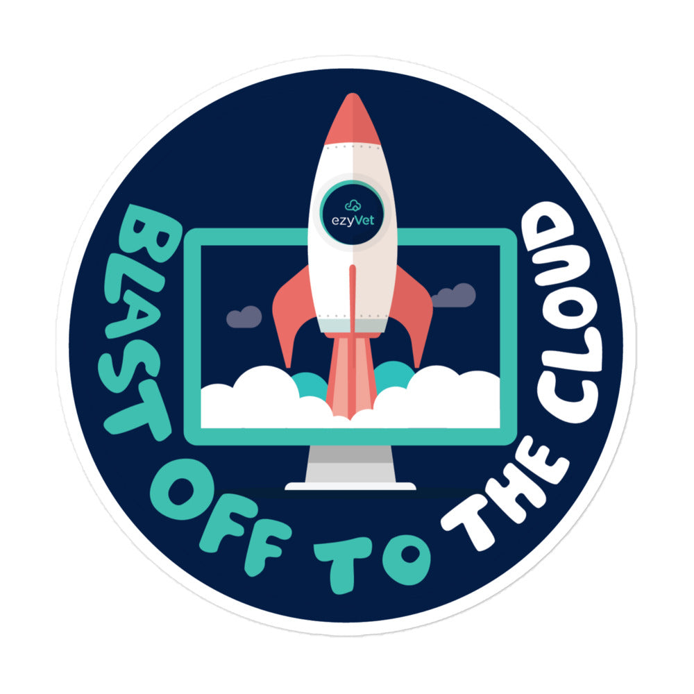 Blast off To the Cloud Bubble-free stickers
