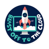 Blast off To the Cloud Bubble-free stickers