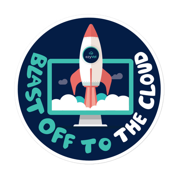 Blast off To the Cloud Bubble-free stickers