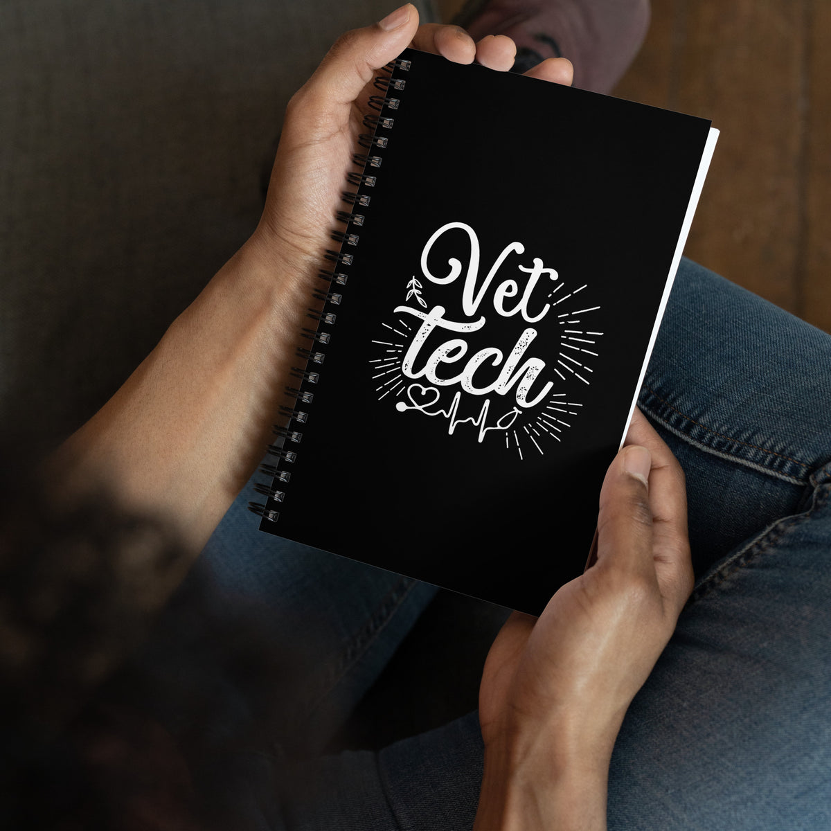 Vet Tech Stethoscope Pulse Spiral notebook-Spiral Notebook-I love Veterinary