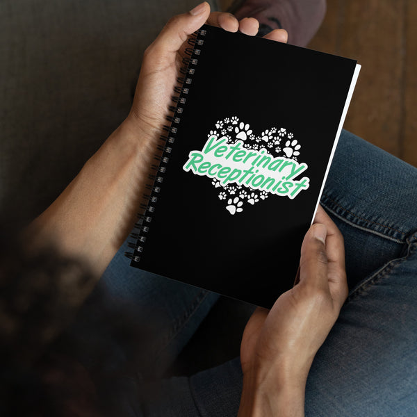 Veterinary Receptionist Heart Paws Spiral notebook-Spiral Notebook-I love Veterinary