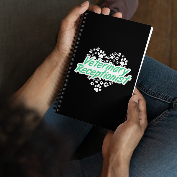 Veterinary Receptionist Heart Paws Spiral notebook-Spiral Notebook-I love Veterinary