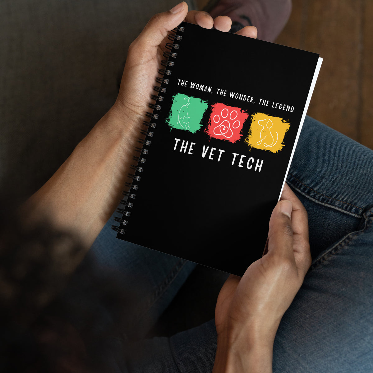The woman, the wonder, the legend - the Vet Tech Spiral notebook-I love Veterinary
