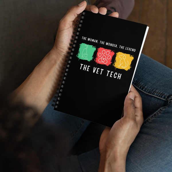 The woman, the wonder, the legend - the Vet Tech Spiral notebook-I love Veterinary
