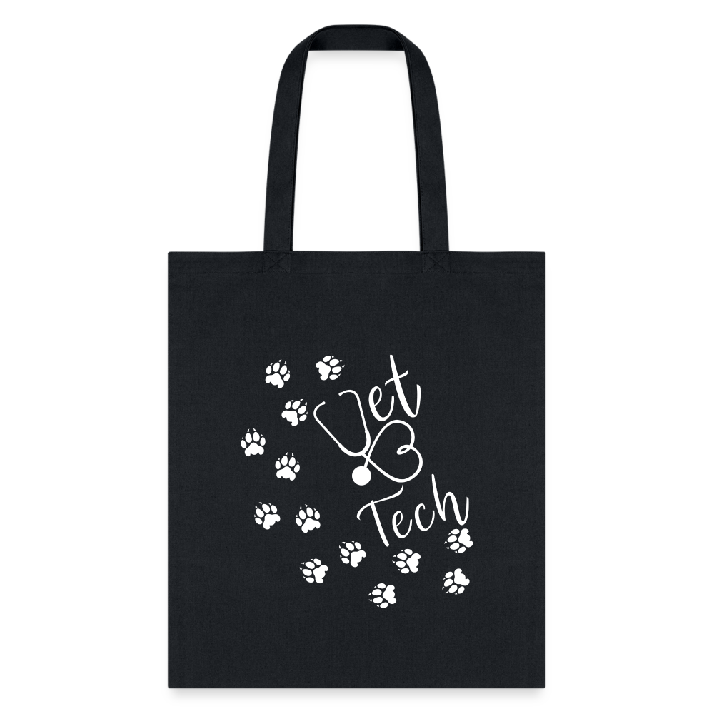 Vet tech paw prints and stethoscope Tote Bag-Tote Bag | Q-Tees Q800-I love Veterinary