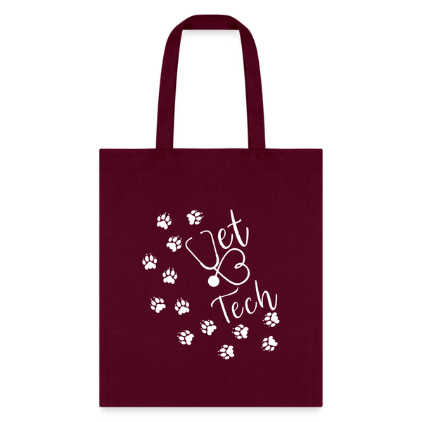 Vet tech paw prints and stethoscope Tote Bag-Tote Bag | Q-Tees Q800-I love Veterinary