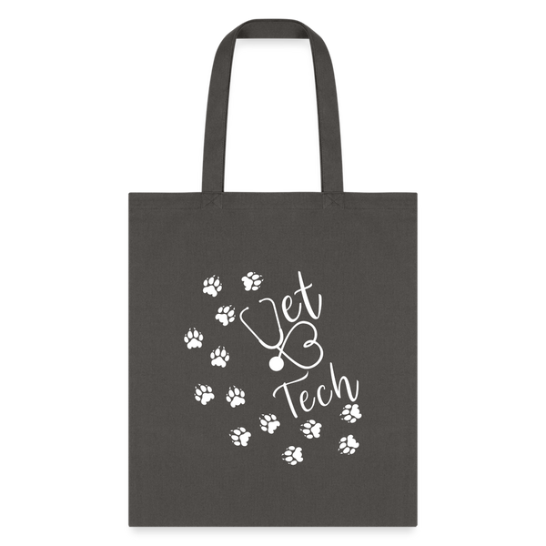 Vet tech paw prints and stethoscope Tote Bag-Tote Bag | Q-Tees Q800-I love Veterinary