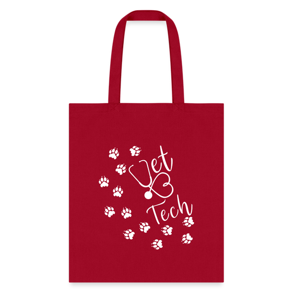 Vet tech paw prints and stethoscope Tote Bag-Tote Bag | Q-Tees Q800-I love Veterinary