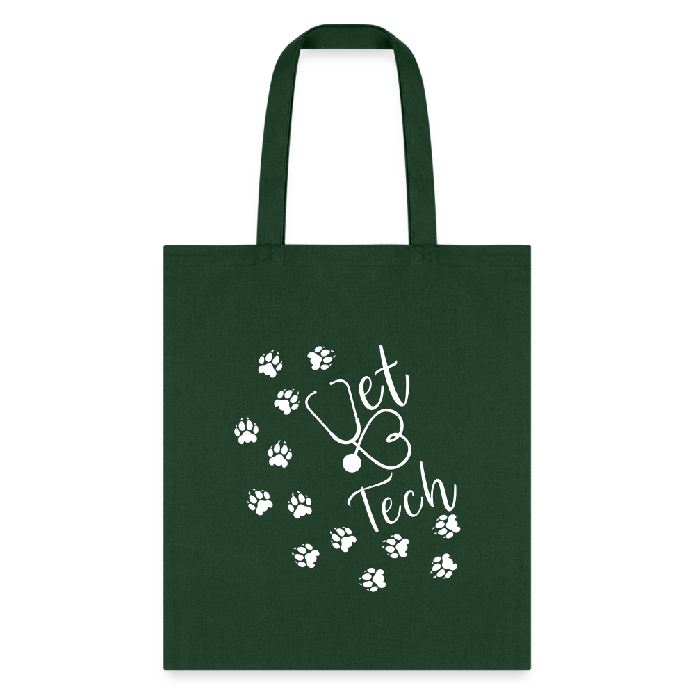 Vet tech paw prints and stethoscope Tote Bag-Tote Bag | Q-Tees Q800-I love Veterinary