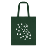 Vet tech paw prints and stethoscope Tote Bag-Tote Bag | Q-Tees Q800-I love Veterinary