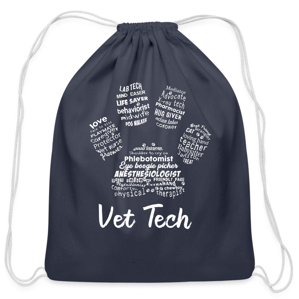 Vet Tech - Drawstring Bag-Cotton Drawstring Bag | Q-Tees Q4500-I love Veterinary