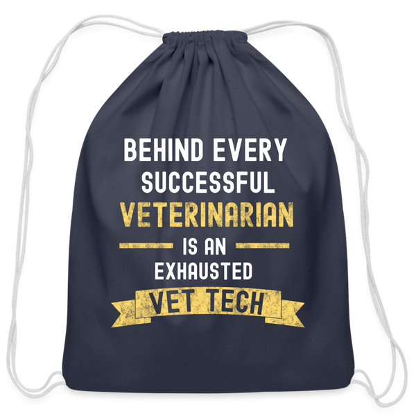 Successful Vet, Exhausted Vet Tech   Drawstring Bag - navy