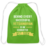 Successful Vet, Exhausted Vet Tech   Drawstring Bag - clover