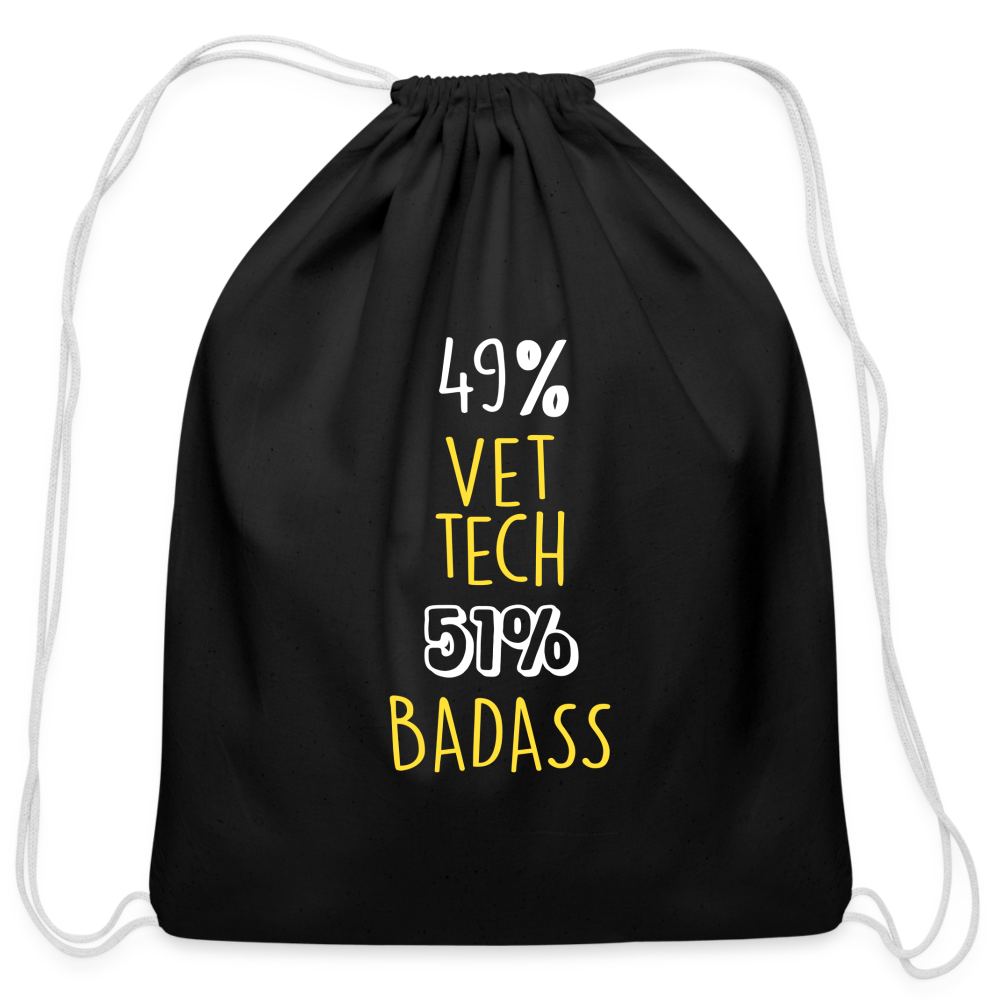 49% Vet tech 51% Badass Drawstring Bag-Cotton Drawstring Bag | Q-Tees Q4500-I love Veterinary