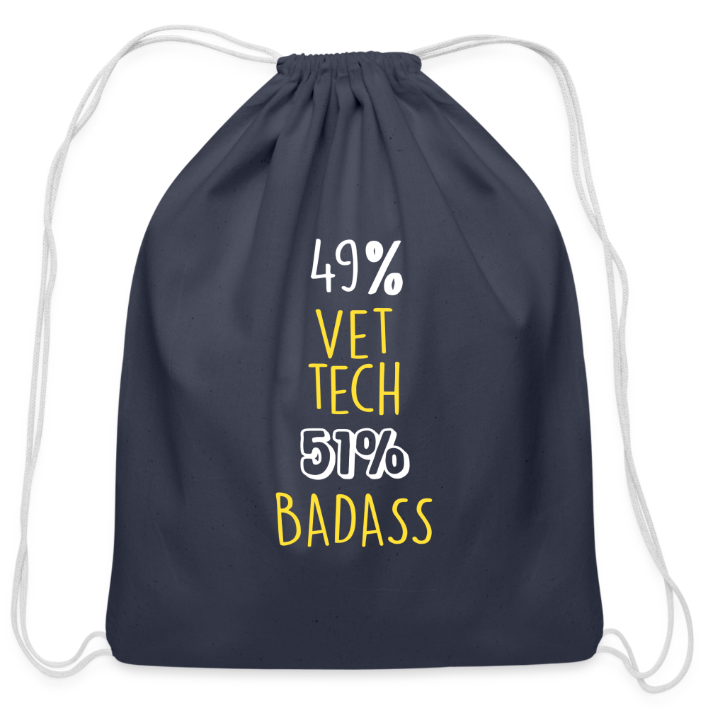 49% Vet tech 51% Badass Drawstring Bag-Cotton Drawstring Bag | Q-Tees Q4500-I love Veterinary