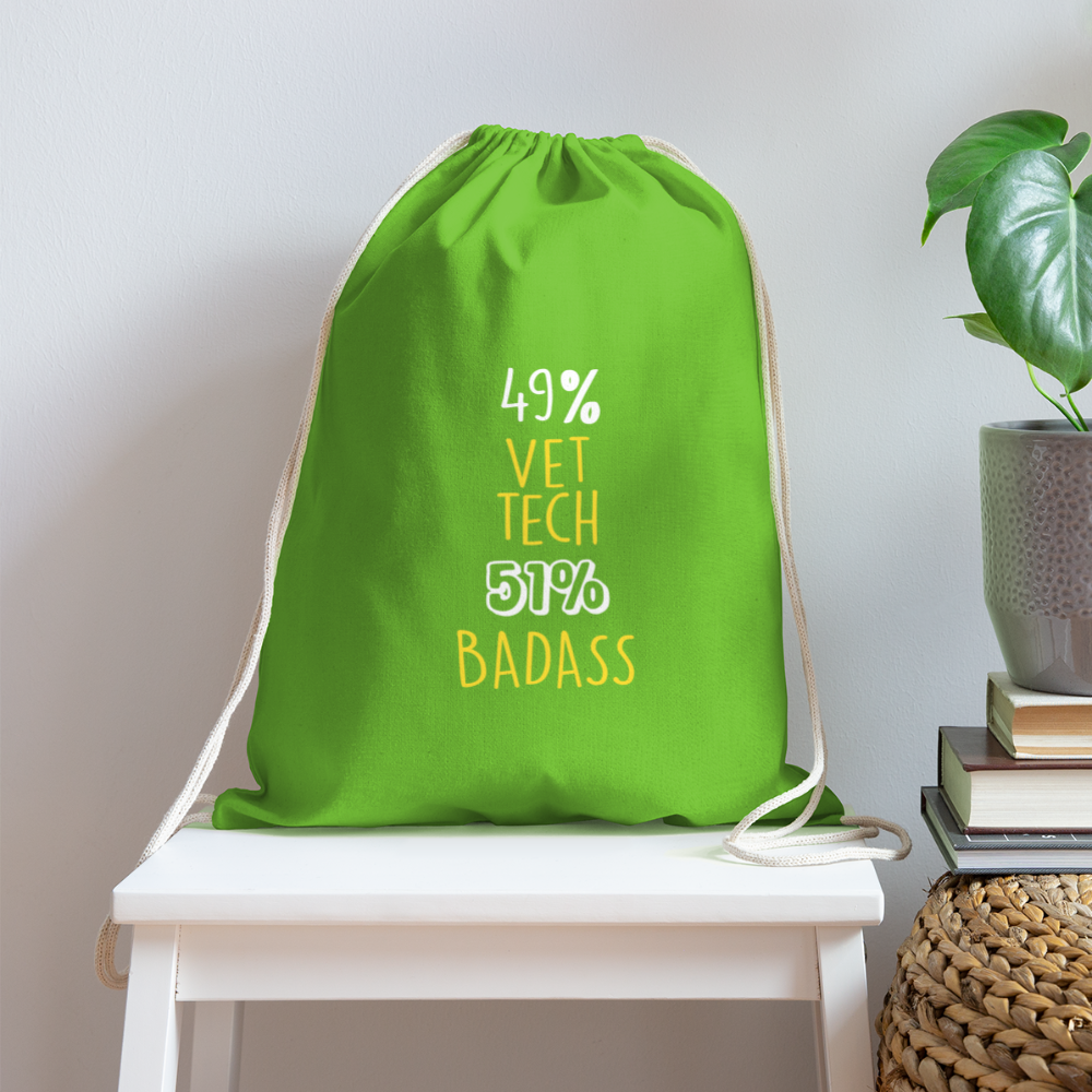 49% Vet tech 51% Badass Drawstring Bag-Cotton Drawstring Bag | Q-Tees Q4500-I love Veterinary