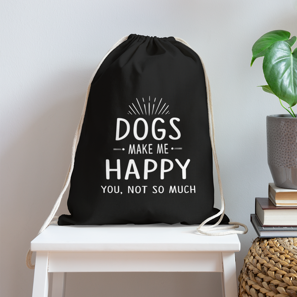 Dogs make me happy Drawstring Bag-Cotton Drawstring Bag | Q-Tees Q4500-I love Veterinary