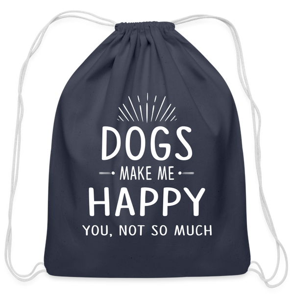 Dogs make me happy Drawstring Bag-Cotton Drawstring Bag | Q-Tees Q4500-I love Veterinary