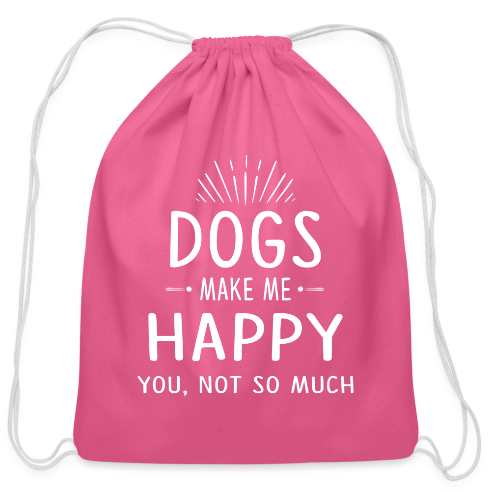 Dogs make me happy Drawstring Bag-Cotton Drawstring Bag | Q-Tees Q4500-I love Veterinary