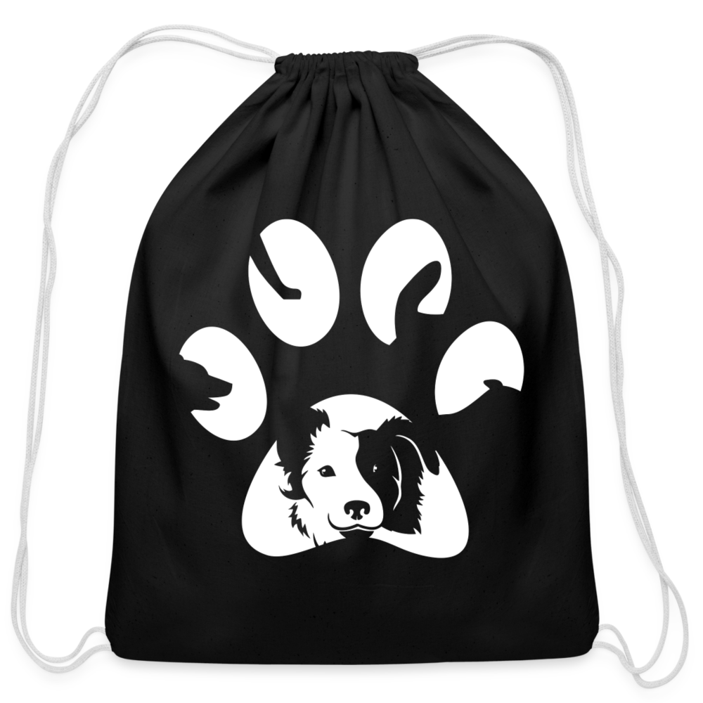 Dog Pawprint Drawstring Bag-Cotton Drawstring Bag | Q-Tees Q4500-I love Veterinary