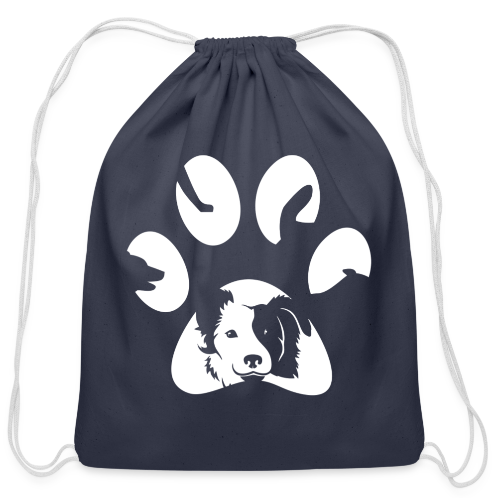 Dog Pawprint Drawstring Bag-Cotton Drawstring Bag | Q-Tees Q4500-I love Veterinary