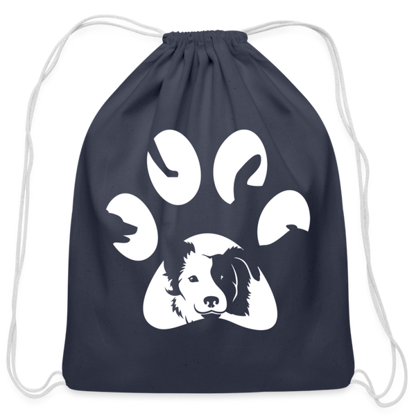 Dog Pawprint Drawstring Bag-Cotton Drawstring Bag | Q-Tees Q4500-I love Veterinary