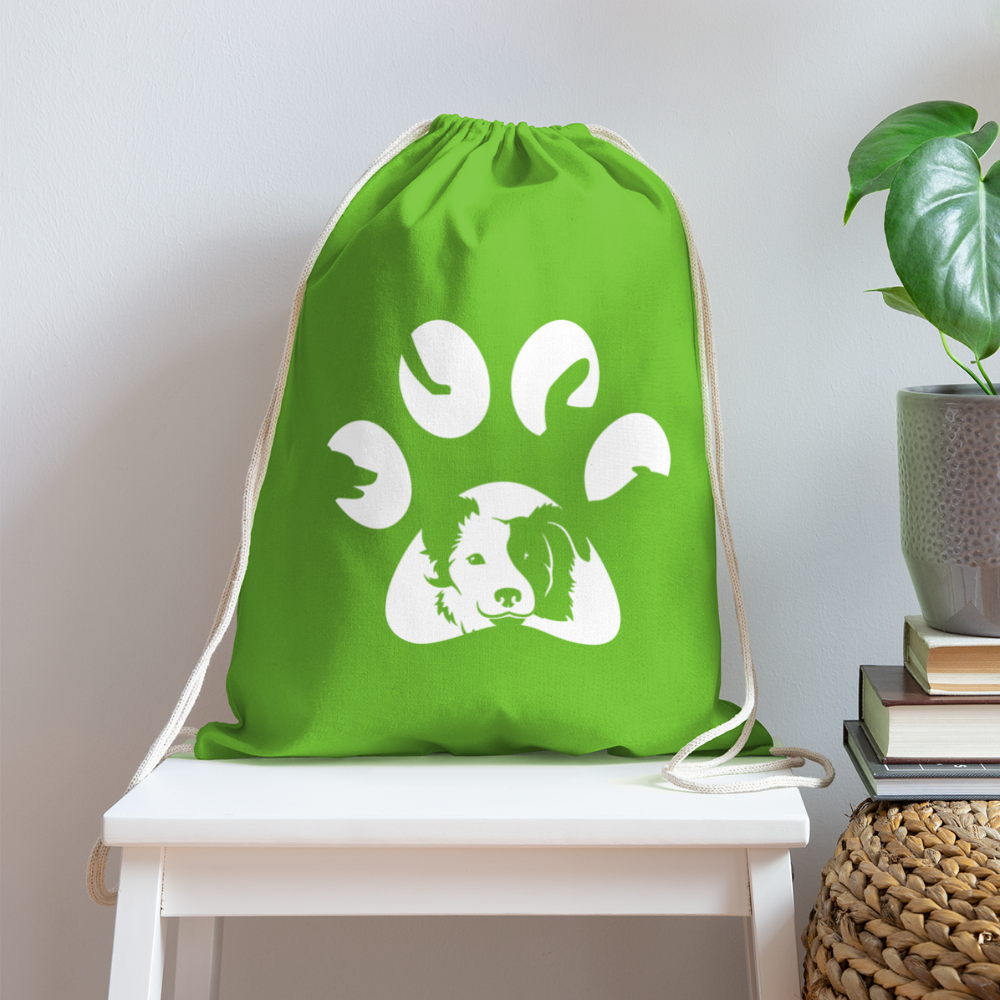 Dog Pawprint Drawstring Bag-Cotton Drawstring Bag | Q-Tees Q4500-I love Veterinary