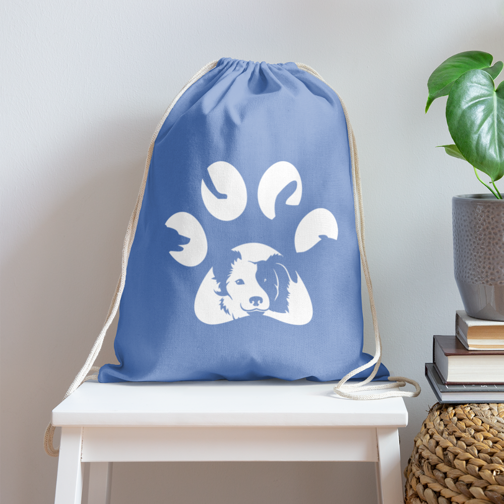 Dog Pawprint Drawstring Bag-Cotton Drawstring Bag | Q-Tees Q4500-I love Veterinary