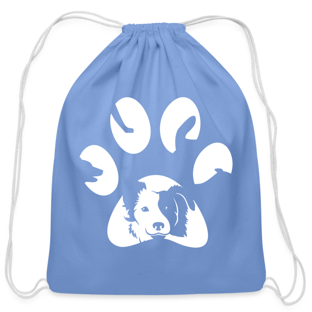 Dog Pawprint Drawstring Bag-Cotton Drawstring Bag | Q-Tees Q4500-I love Veterinary