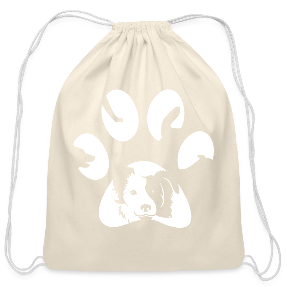 Dog Pawprint Drawstring Bag-Cotton Drawstring Bag | Q-Tees Q4500-I love Veterinary