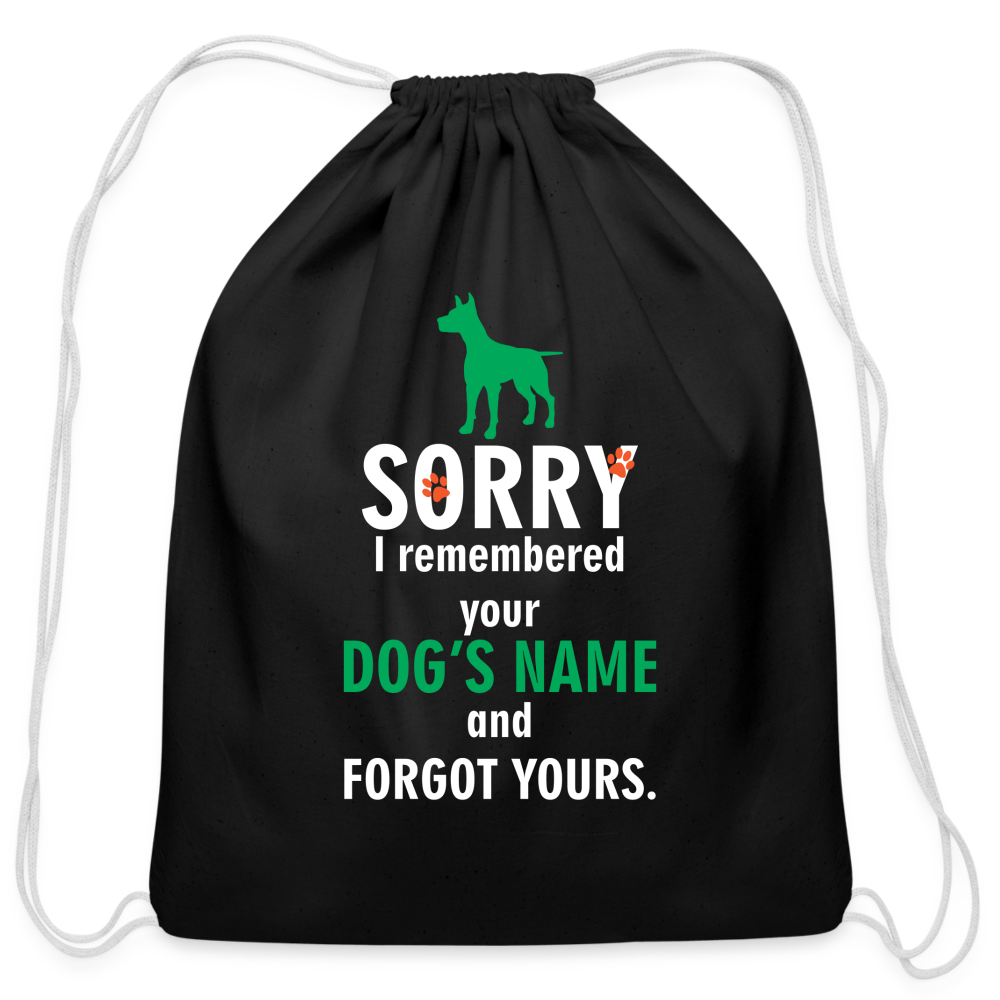 I remembered your dogs name Drawstring Bag-Cotton Drawstring Bag | Q-Tees Q4500-I love Veterinary