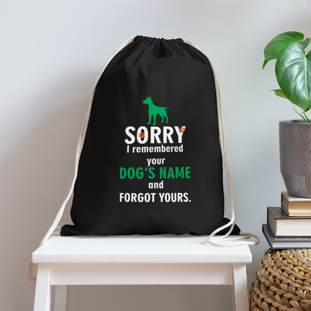 I remembered your dogs name Drawstring Bag-Cotton Drawstring Bag | Q-Tees Q4500-I love Veterinary