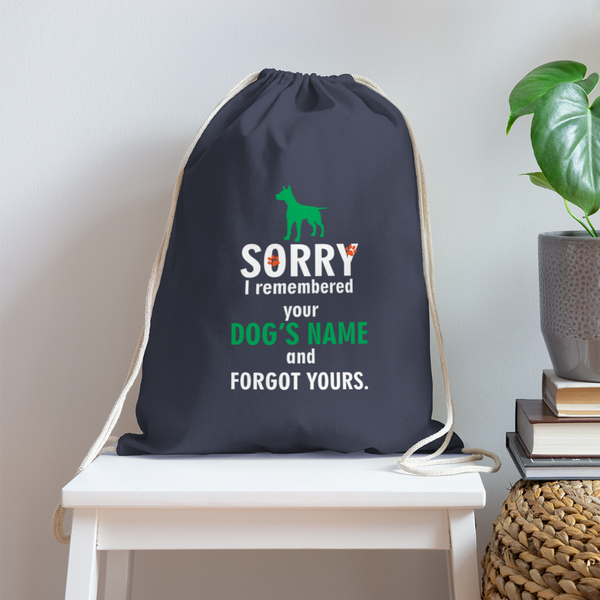 I remembered your dogs name Drawstring Bag-Cotton Drawstring Bag | Q-Tees Q4500-I love Veterinary